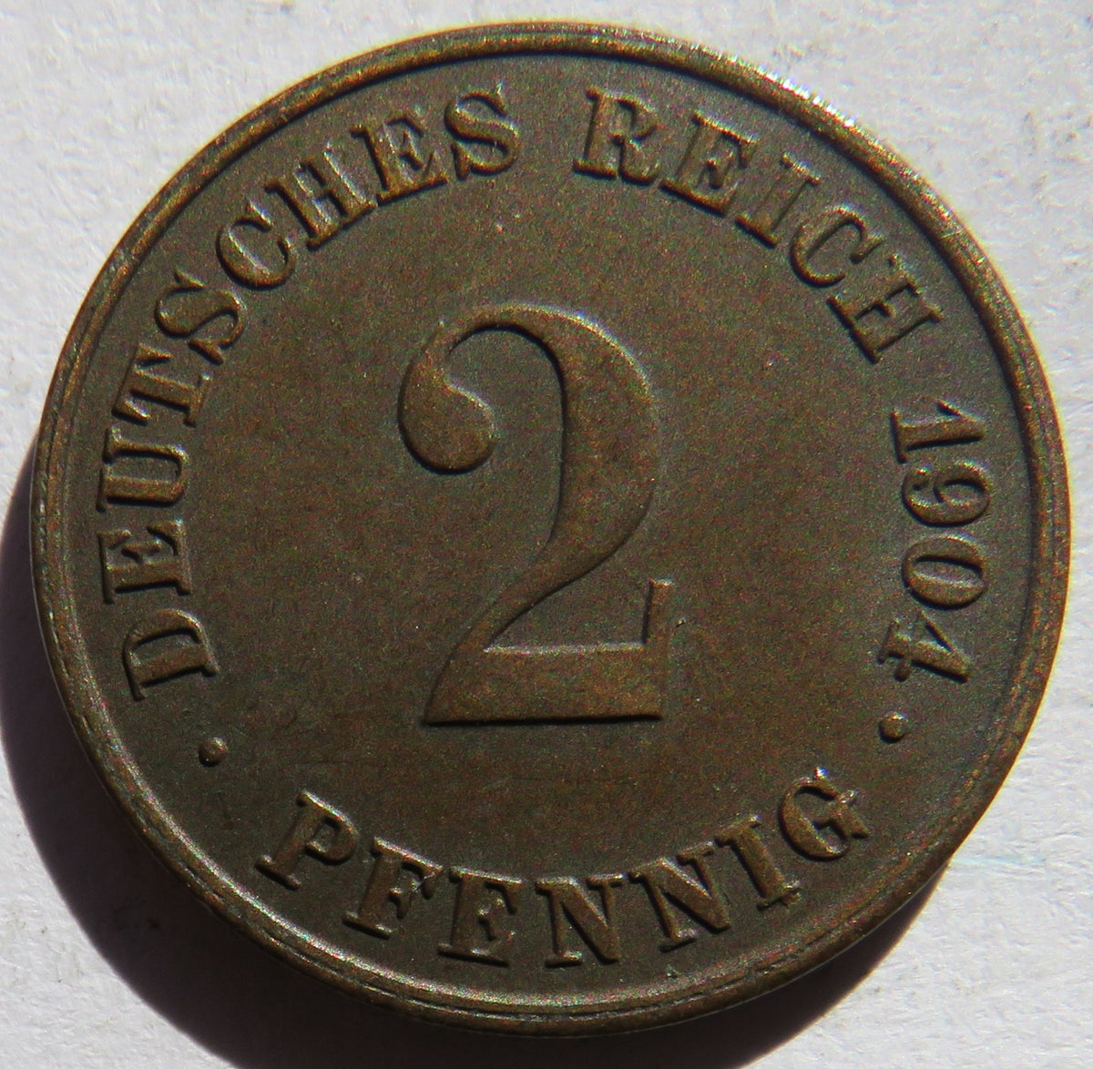 1904-J Germany 2 Pfennig Coin