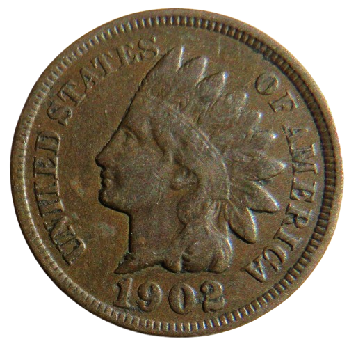 1902 United States of America Indian Head One Cent Coin