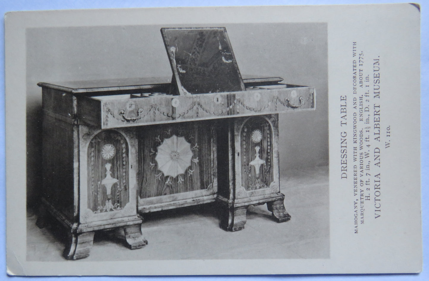 Vintage Postcard of Dressing Table, Victoria and Albert Museum