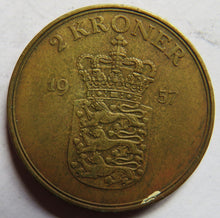 Load image into Gallery viewer, 1957 Denmark 2 Kroner Coin
