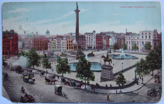 Vintage Postcard of Trafalgar Square, London