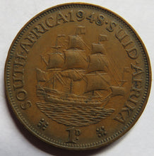 Load image into Gallery viewer, 1948 King George VI South Africa One Penny Coin
