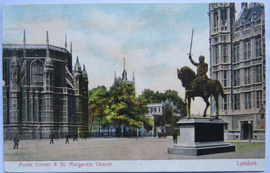 Vintage Postcard of Poets Corner & St. Margarets Church, London