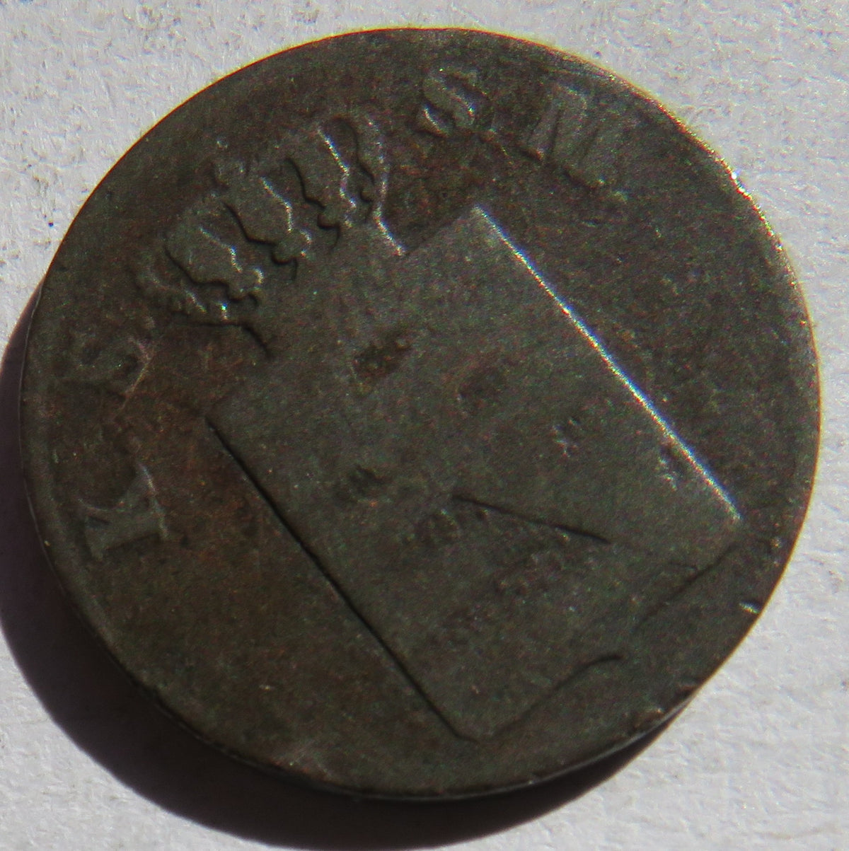 1848-F German States Saxony 2 Pfennige Coin