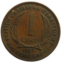 Load image into Gallery viewer, 1957 British Caribbean Territory Eastern Group One Cent Coin
