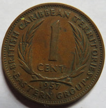 Load image into Gallery viewer, 1957 British Caribbean Territory Eastern Group One Cent Coin
