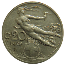 Load image into Gallery viewer, 1922 Italy 20 Centesimi Coin
