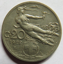 Load image into Gallery viewer, 1922 Italy 20 Centesimi Coin
