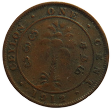 Load image into Gallery viewer, 1912 King George V Ceylon One Cent Coin
