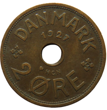 Load image into Gallery viewer, 1927 Denmark 2 Ore Coin
