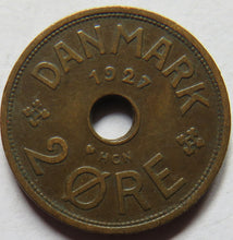 Load image into Gallery viewer, 1927 Denmark 2 Ore Coin
