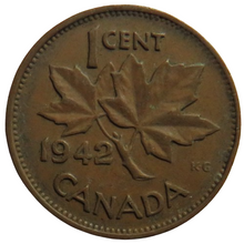 Load image into Gallery viewer, 1942 King George VI Canada One Cent Coin
