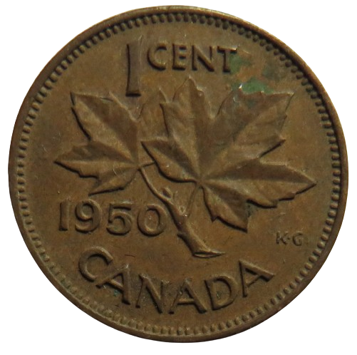 1950 King George VI Canada One Cent Coin