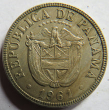 Load image into Gallery viewer, 1961 Panama 5 Centesimos Coin
