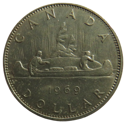 1969 Queen Elizabeth II Canada $1 One Dollar Coin