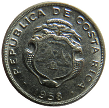 Load image into Gallery viewer, 1958 Costa Rica 10 Centimos Coin
