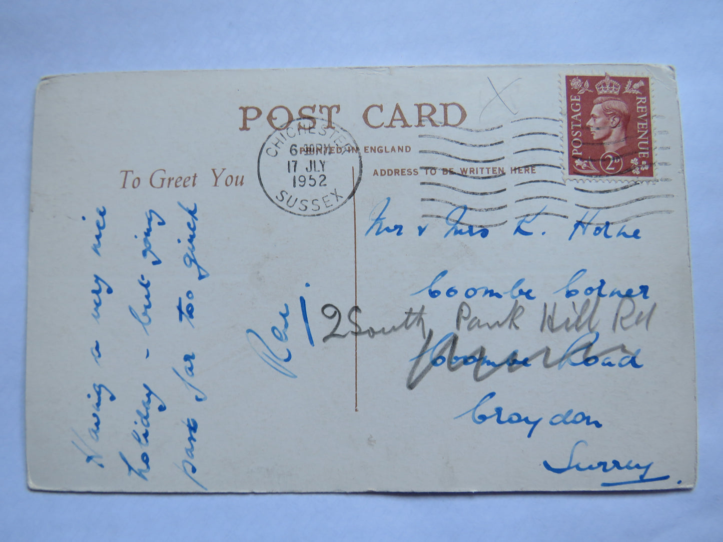 Vintage Postcard of Sussex Castles, Multiview Postcard, 1952