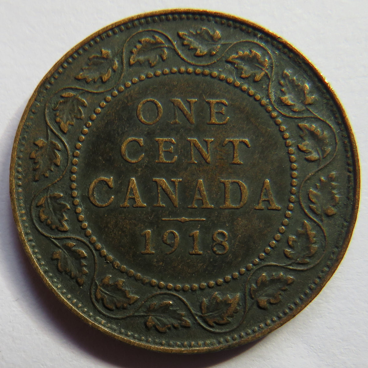 1918 King George V Canada One Cent Coin