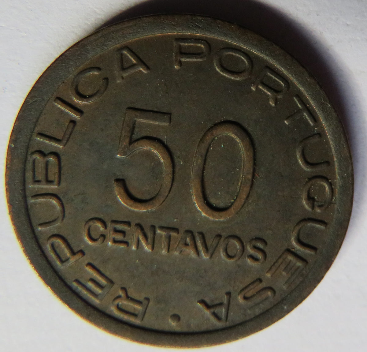 1945 Mozambique 50 Centavos Coin