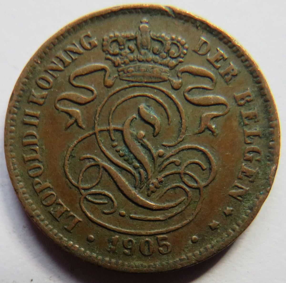 1905 Belgium 2 Centimes Coin