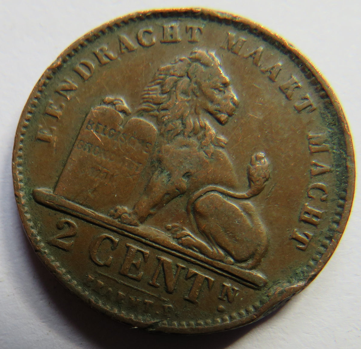 1905 Belgium 2 Centimes Coin