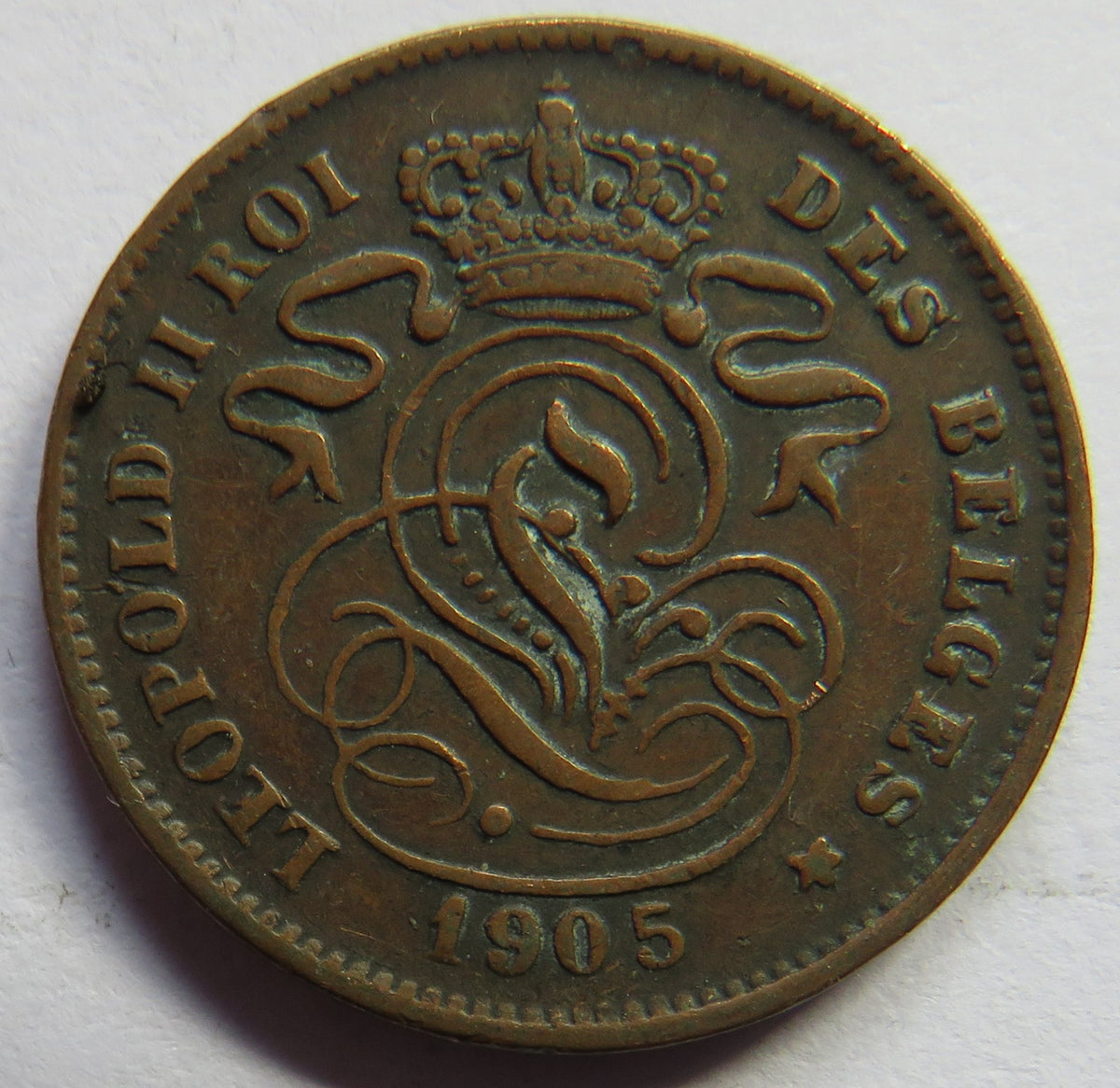1905 Belgium 2 Centimes Coin