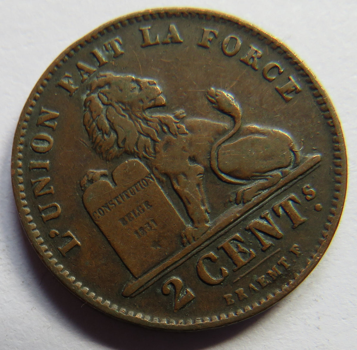 1905 Belgium 2 Centimes Coin