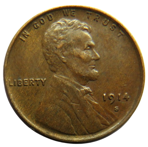 1914-S USA Lincoln One Cent Coin