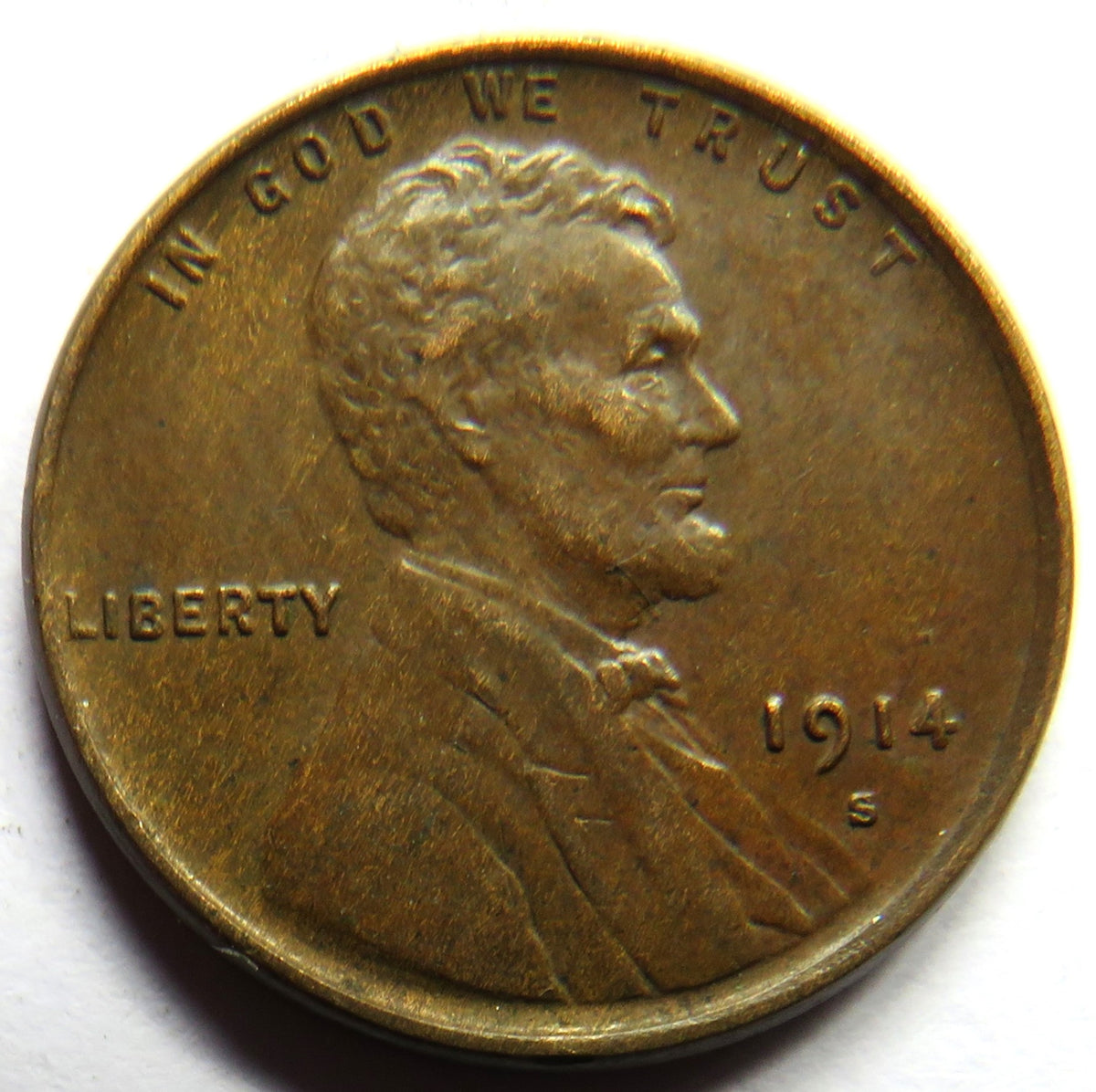 1914-S USA Lincoln One Cent Coin
