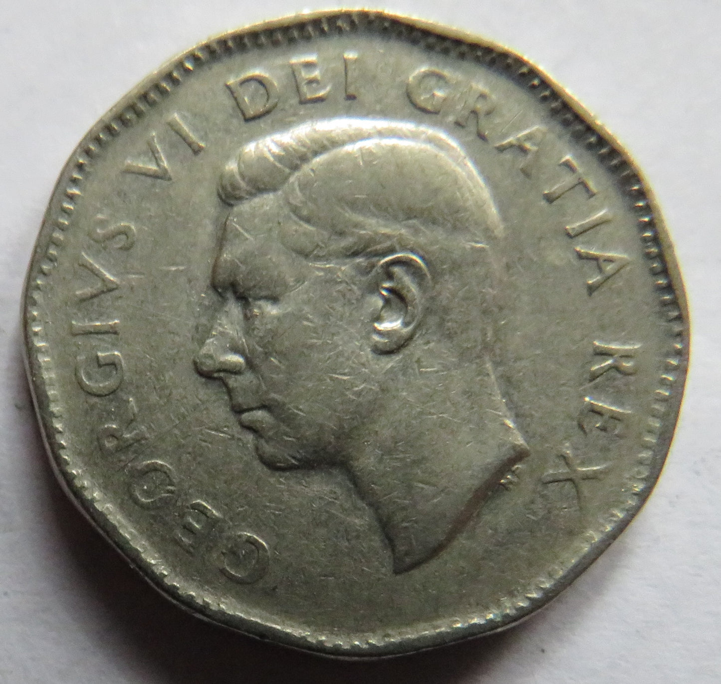 1949 King George VI Canada 5 Cents Coin