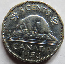 Load image into Gallery viewer, 1953 Queen Elizabeth II Canada 5 Cents Coin
