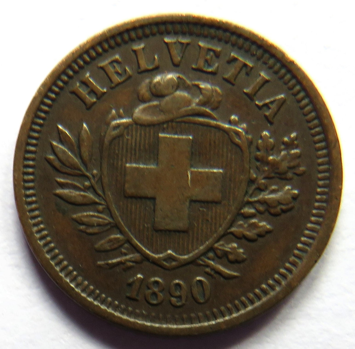 1890 Switzerland One Rappen Coin
