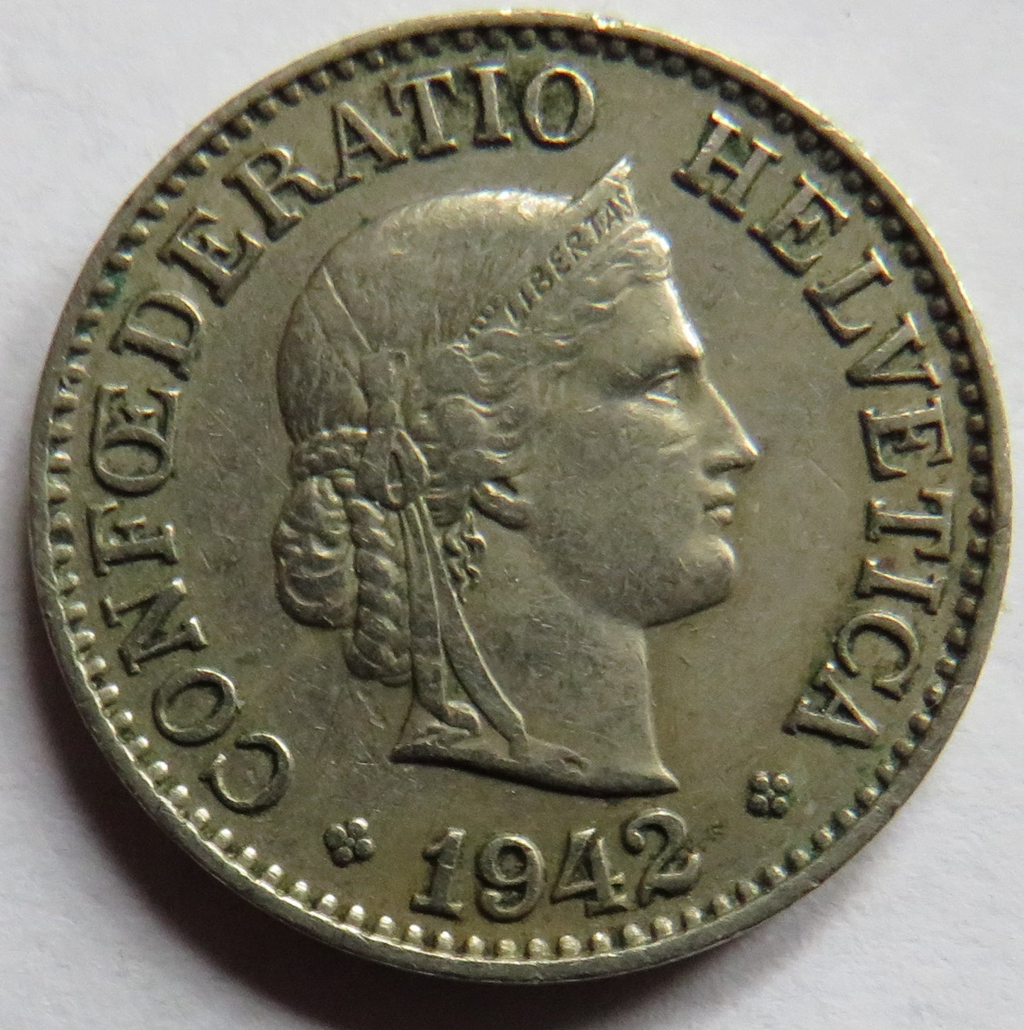 1942 Switzerland 10 Rappen Coin