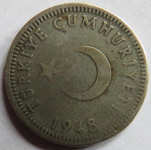 Load image into Gallery viewer, 1948 Turkey Silver 50 Kurus Coin
