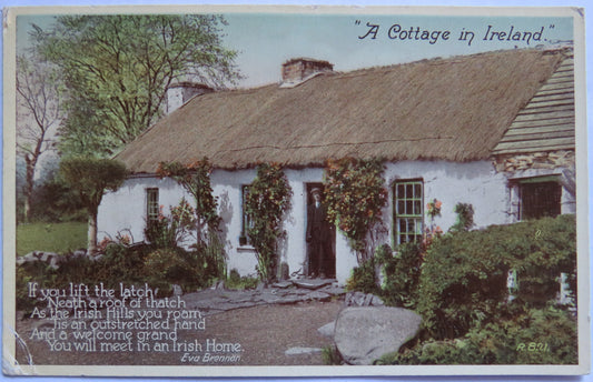 Vintage Postcard of A Cottage in Ireland 1953