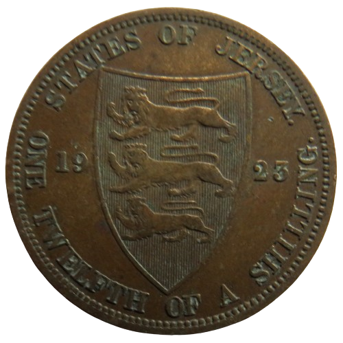 1923 King George V States of Jersey 1/12th of a Shilling Coin