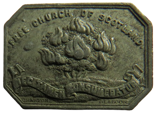 1843 Free Tron Church Glasgow Scottish Communion Token image 1