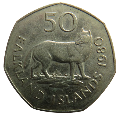 1980 Falkland Islands 50 Pence Coin