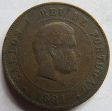 Load image into Gallery viewer, 1891 Portugal 20 Reis Coin
