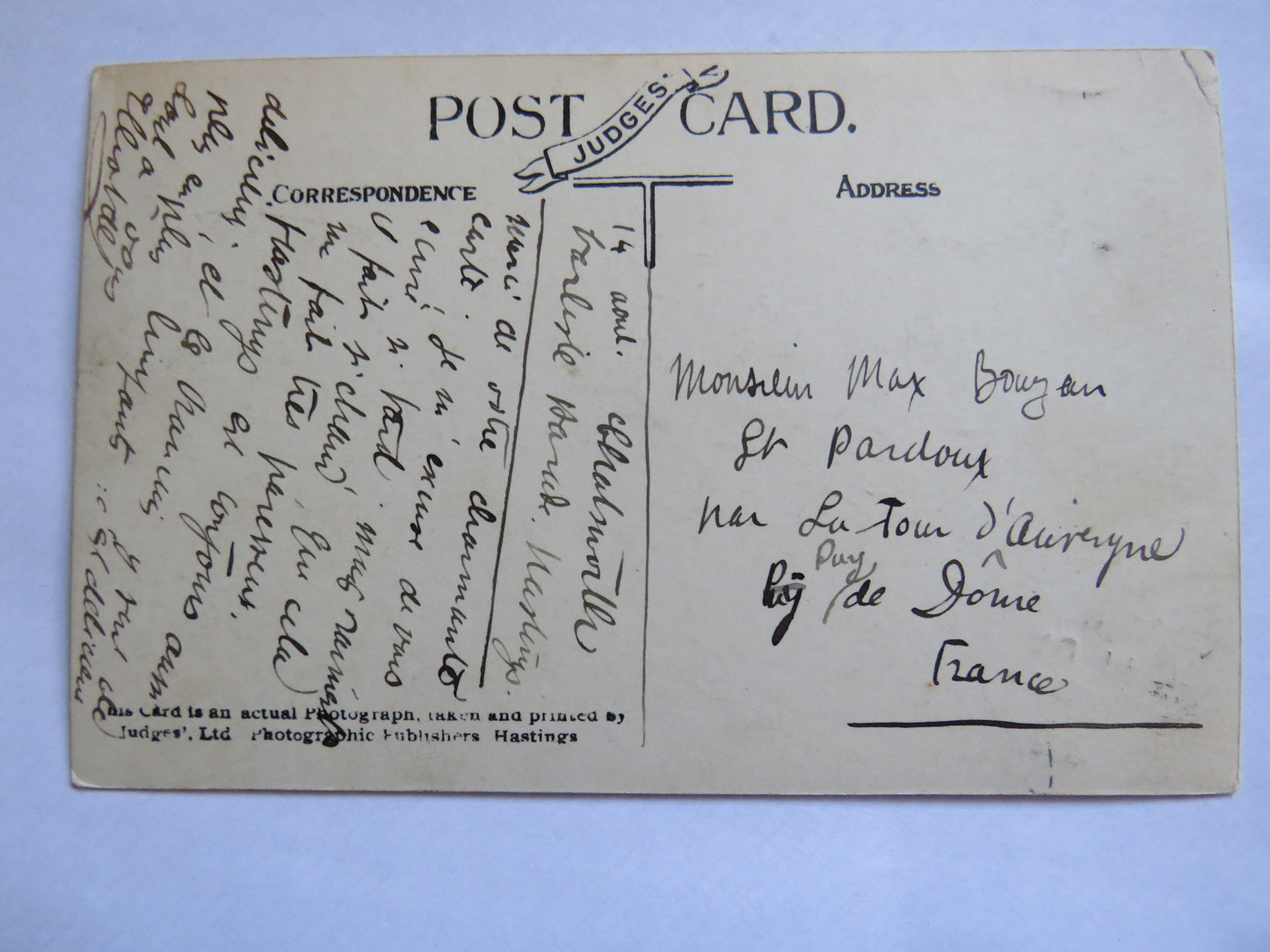 Vintage Postcard of Rough Sea, Hastings 1914