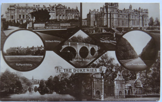 Vintage Postcard of The Dukeries, Multiview Postcard