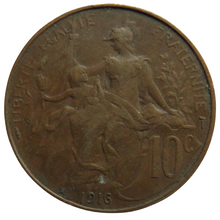 Load image into Gallery viewer, 1916 France 10 Centimes Coin
