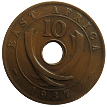 Load image into Gallery viewer, 1937 East Africa 10 Cents Coin
