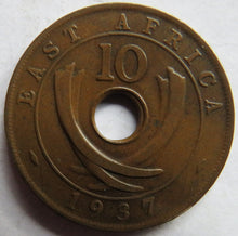 Load image into Gallery viewer, 1937 East Africa 10 Cents Coin
