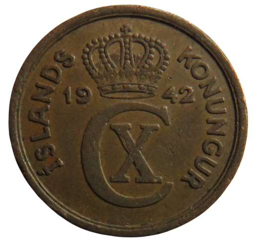 1942 Iceland 2 Aurar Coin