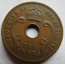 Load image into Gallery viewer, 1937 East Africa 10 Cents Coin
