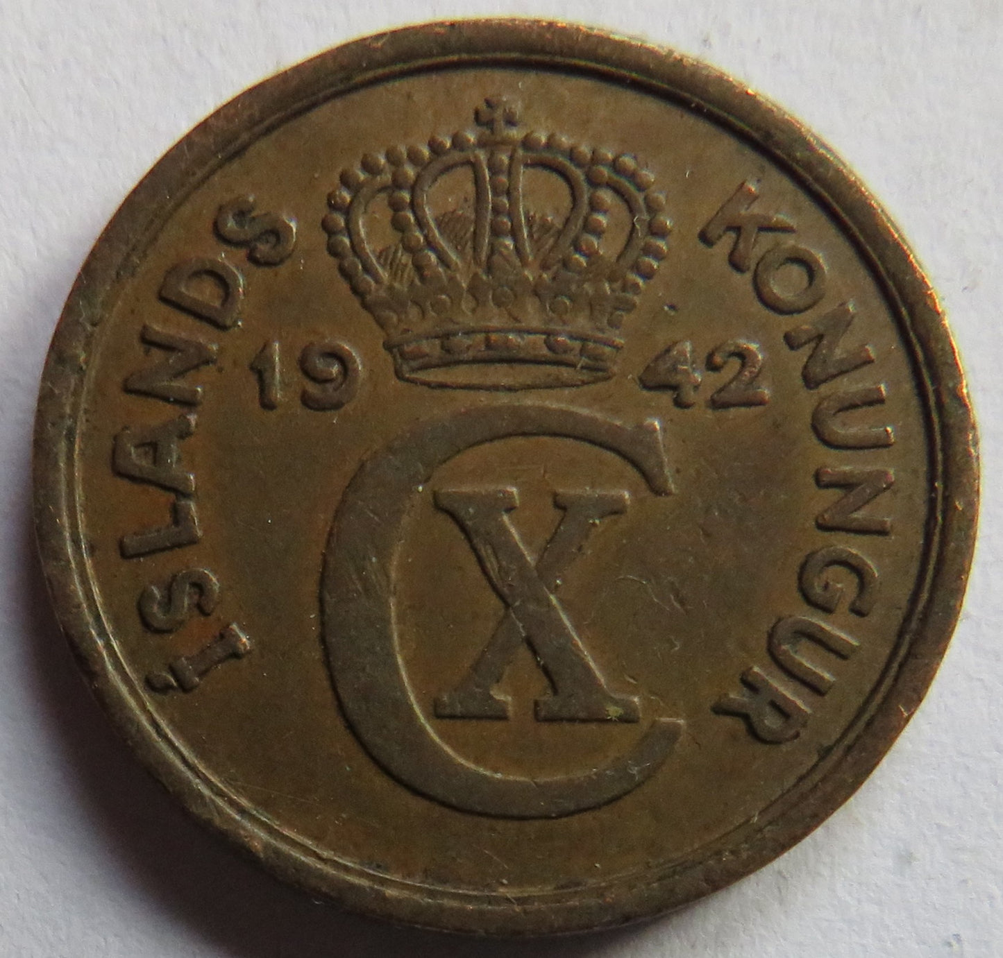 1942 Iceland 2 Aurar Coin