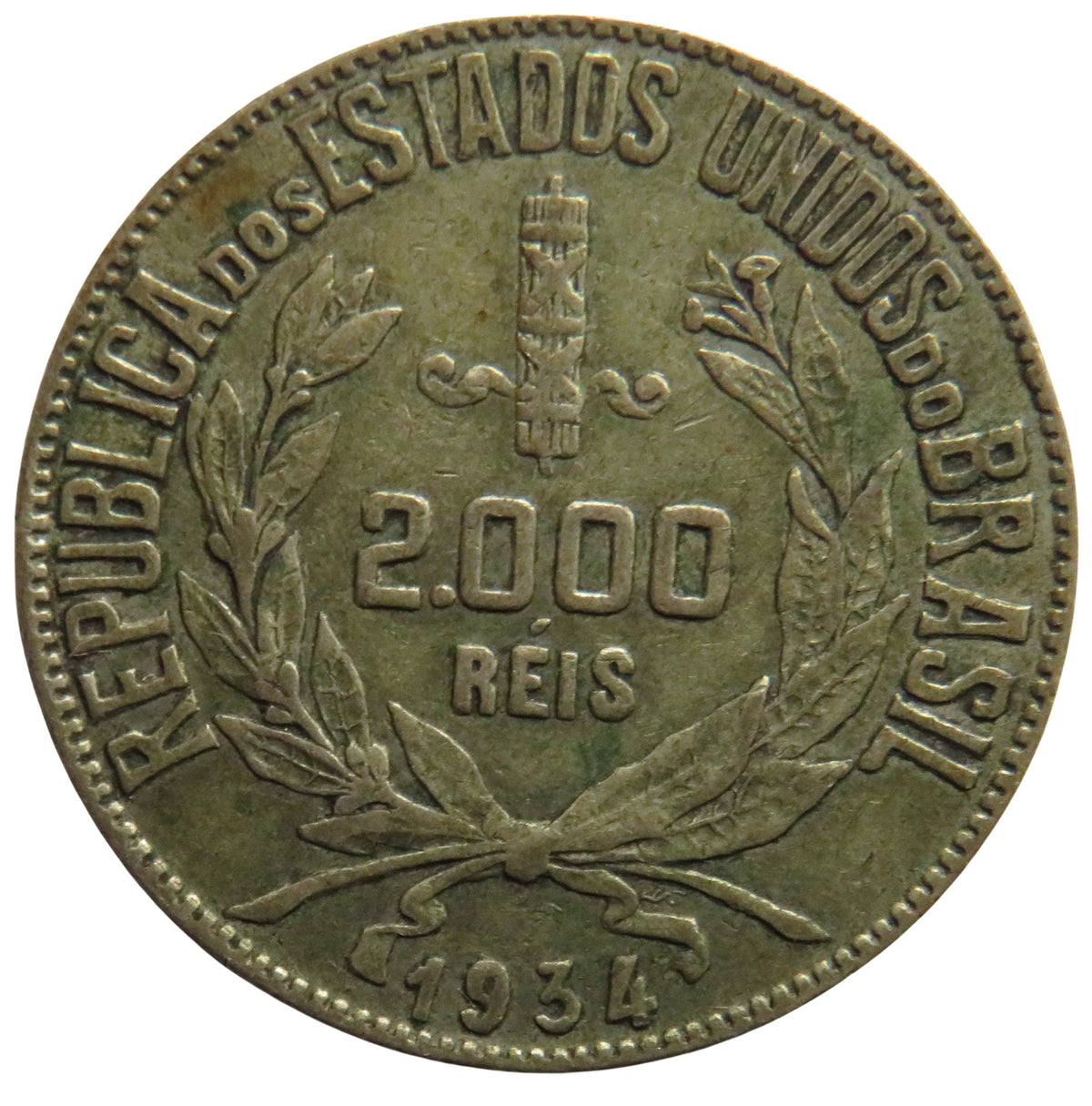 Silver 2000 1934 Brazil Silver 2000 Reis Coin – J.W.B Coins & Collectables