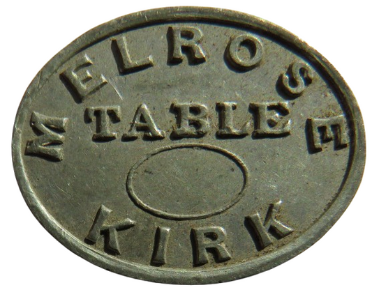 19thC Melrose Kirk Church Communion Table Token image 1