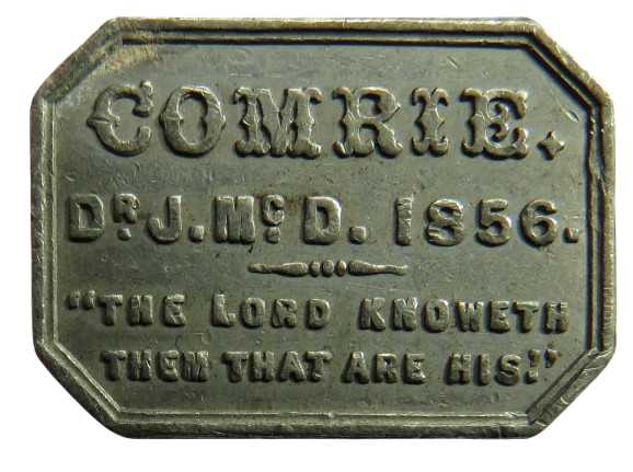 1856 Comrie Scottish Church Communion Token